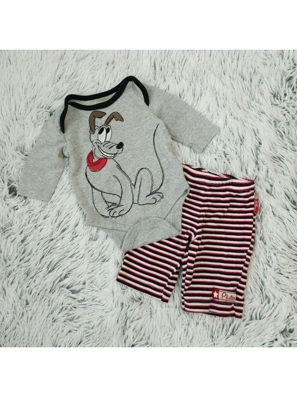 Disney Baby Pluto Long Sleeve Bodysuit and Pants Set newborn